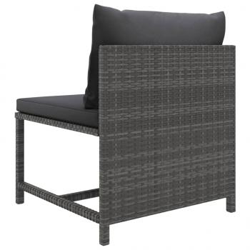 12-tlg. Garten-Lounge-Set mit Kissen Poly Rattan Grau