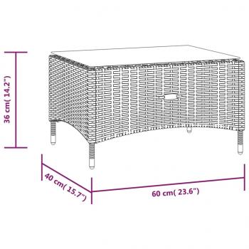 8-tlg. Garten-Lounge-Set mit Auflagen Poly Rattan Braun