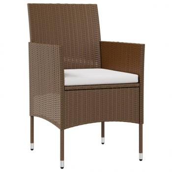 8-tlg. Garten-Lounge-Set mit Auflagen Poly Rattan Braun