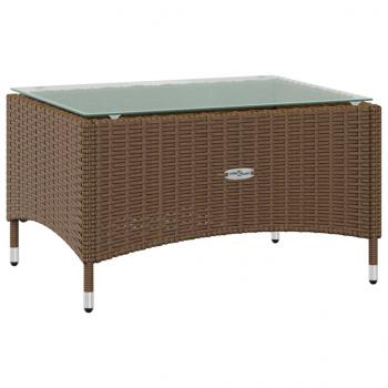 8-tlg. Garten-Lounge-Set mit Auflagen Poly Rattan Braun