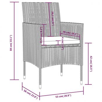 16-tlg. Garten-Lounge-Set mit Auflagen Poly Rattan Braun