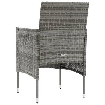 8-tlg. Garten-Lounge-Set mit Auflagen Poly Rattan Grau