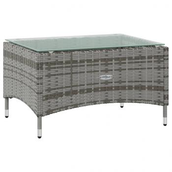 16-tlg. Garten-Lounge-Set mit Auflagen Poly Rattan Grau