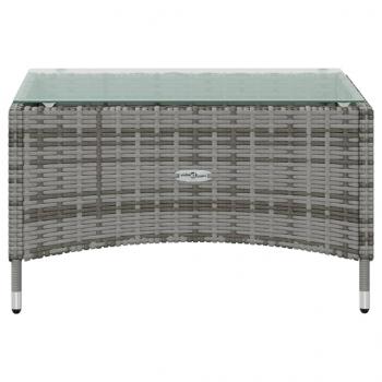 16-tlg. Garten-Lounge-Set mit Auflagen Poly Rattan Grau