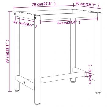 Werkbankgestell Mattschwarz und Mattrot 70x50x79 cm Metall 