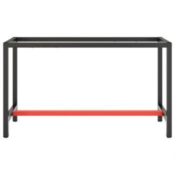 Werkbankgestell Mattschwarz und Mattrot 140x50x79 cm Metall