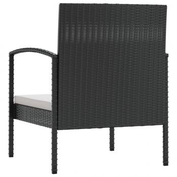 8-tlg. Garten-Lounge-Set mit Auflagen Poly Rattan Schwarz