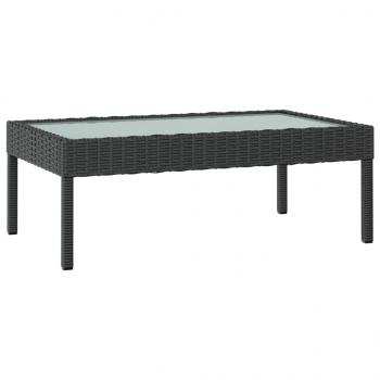 16-tlg. Garten-Lounge-Set mit Auflagen Poly Rattan Schwarz