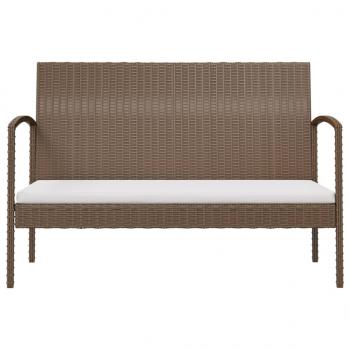 8-tlg. Garten-Lounge-Set mit Auflagen Poly Rattan Braun