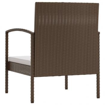 8-tlg. Garten-Lounge-Set mit Auflagen Poly Rattan Braun