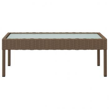 8-tlg. Garten-Lounge-Set mit Auflagen Poly Rattan Braun