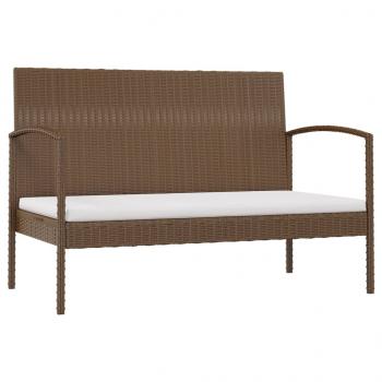 16-tlg. Garten-Lounge-Set mit Auflagen Poly Rattan Braun