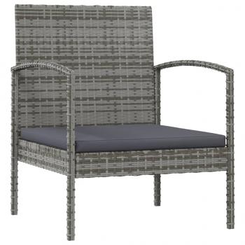 16-tlg. Garten-Lounge-Set mit Auflagen Poly Rattan Grau