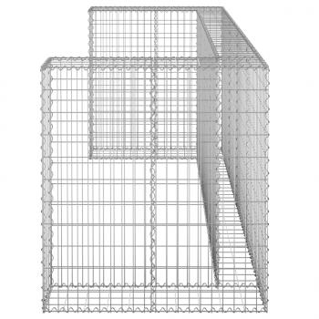 Gabionenwand für Mülltonnen Verzinkter Stahl 254x100x110 cm