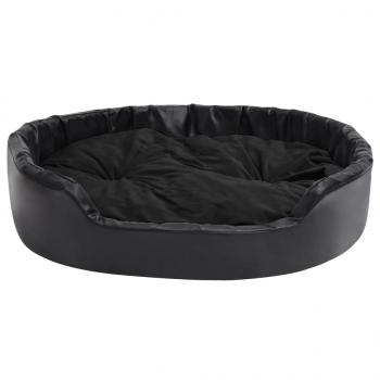 Hundebett Schwarz 99x89x21 cm Plüsch und Kunstleder