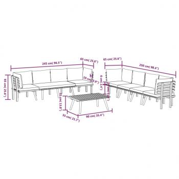 8-tlg. Garten-Lounge-Set mit Kissen Massivholz Akazie