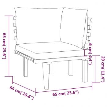 8-tlg. Garten-Lounge-Set mit Kissen Massivholz Akazie