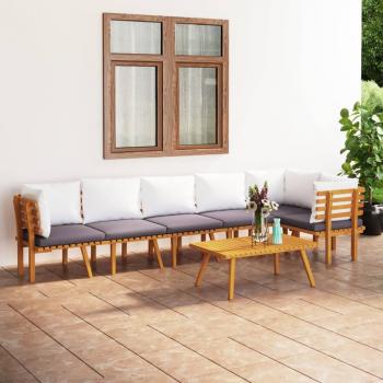 ARDEBO.de - 7-tlg. Garten-Lounge-Set mit Kissen Massivholz Akazie