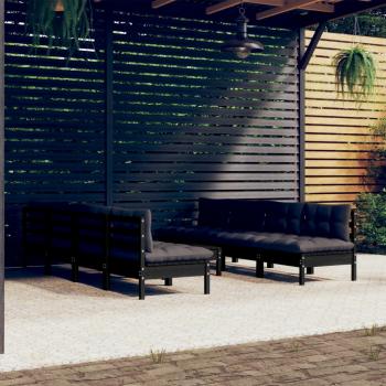 ARDEBO.de - 9-tlg. Garten-Lounge-Set mit Kissen Kiefer Massivholz