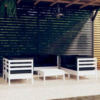 ARDEBO.de - 7-tlg. Garten-Lounge-Set mit Kissen Kiefer Massivholz