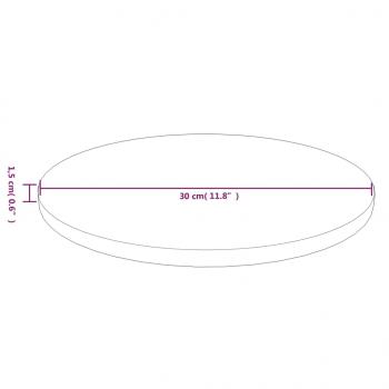 Runde Tischplatte Hellbraun Ø30x1,5 cm Behandeltes Eichenholz