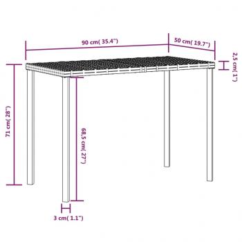 5-tlg. Sofagarnitur in L-Form mit Kissen Poly Rattan Grau