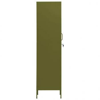 Schließfachschrank Olivgrün 35x46x180 cm Stahl 