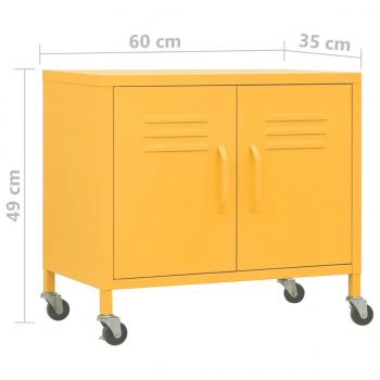 Lagerschrank Senfgelb 60x35x56 cm Stahl