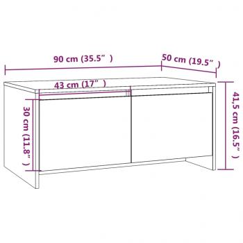 Couchtisch Weiß 90x50x41,5 cm Holzwerkstoff