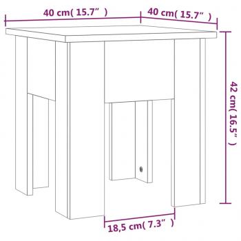 Couchtisch Schwarz 40x40x42 cm Holzwerkstoff