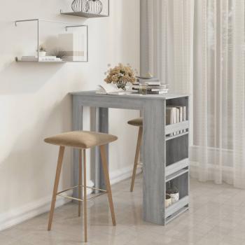 ARDEBO.de - Bartisch mit Regal Grau Sonoma 102x50x103,5cm Holzwerkstoff