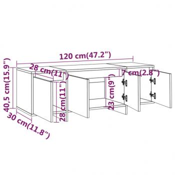 TV-Schrank Weiß 120x30x40,5 cm Holzwerkstoff