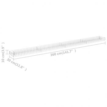  Gabionen-Hochbeet Verzinkter Stahl 360x30x10 cm