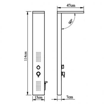 Duschpaneel-System Edelstahl Quadratisch