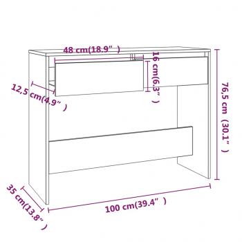 Konsolentisch Braun Eichen-Optik 100x35x76,5 cm Holzwerkstoff