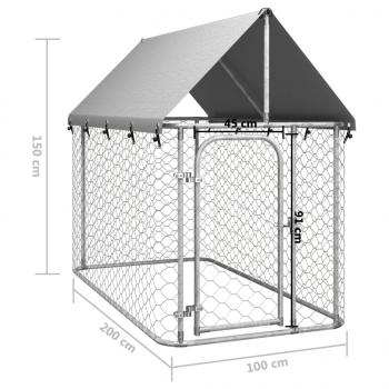 Outdoor-Hundezwinger mit Dach 200x100x150 cm