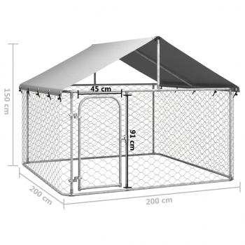 Outdoor-Hundezwinger mit Dach 200x200x150 cm