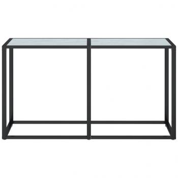 Konsolentisch Weiß Marmor-Optik 140x35x75,5 cm Hartglas