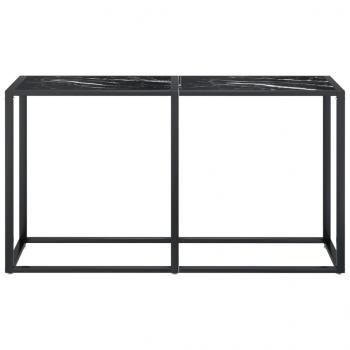 Konsolentisch Schwarz Marmor-Optik 140x35x75,5 cm Hartglas