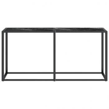 Konsolentisch Schwarz Marmor-Optik 160x35x75,5 cm Hartglas