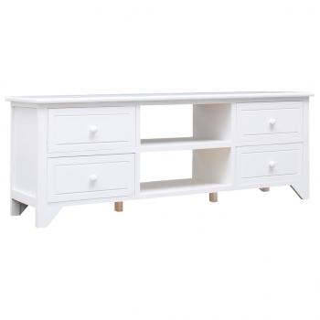 ARDEBO.de - TV-Schrank Weiß 108x30x40 cm Massivholz Paulownia