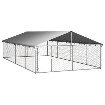 Outdoor-Hundezwinger mit Dach 600x300x150 cm