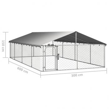 Outdoor-Hundezwinger mit Dach 600x300x150 cm