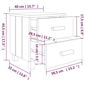 Nachttische HAMAR 2 Stk. Honigbraun 40x35x44,5 cm Massivholz