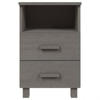 Nachttische HAMAR 2 Stk. Hellgrau 40x35x62 cm Massivholz