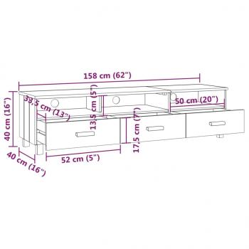 TV-Schrank HAMAR Honigbraun 158x40x40 cm Massivholz Kiefer