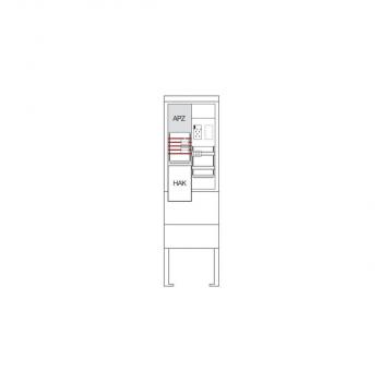 Hager ZAS205BE15A Zähleranschlusssäule 205, universZ, 1 Zählerplatz, eHZ, 5-polig, Basis, APZ