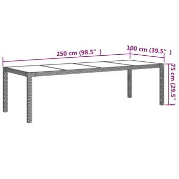 9-tlg. Garten-Essgruppe mit Kissen Poly Rattan Schwarz