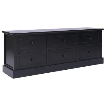 ARDEBO.de - TV-Schrank Schwarz 108x30x40 cm Massivholz Paulownia