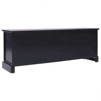 TV-Schrank Schwarz 108x30x40 cm Massivholz Paulownia